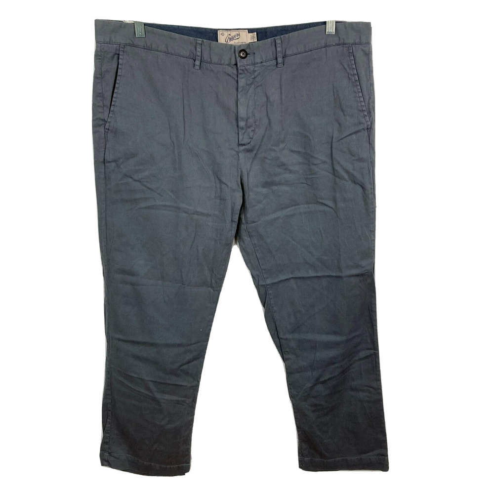 Grayers Pants Mens Sz 40 Gray Cotton Linen Chino Stretch Straight Leg